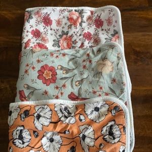 3 large floral burp cloths